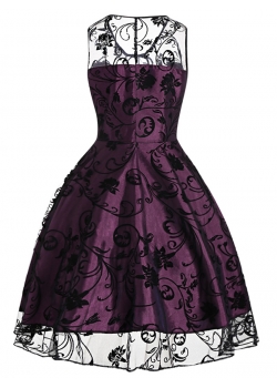 Red Sexy Sleeveless Vintage Dress