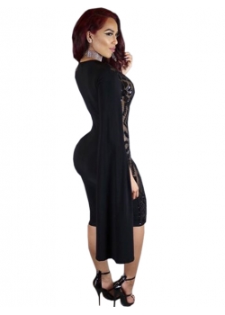 Sexy Black V-neck Bodycon Dress