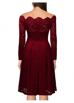 Sexy Off Shoulder Red Lace Dress