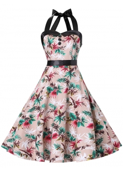 Vintage Floral Printed Casual Dress