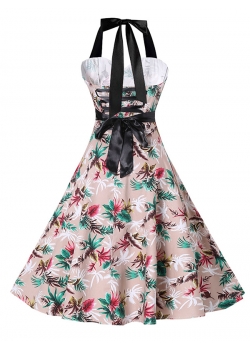 Vintage Floral Printed Casual Dress
