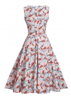 Women Fashion Floral Printed Casual Dress