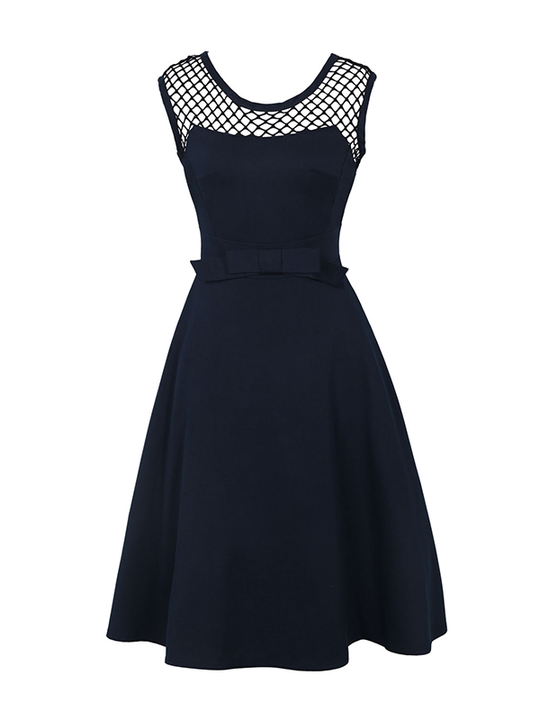 Fashion Sleeveless Black Casual Dress