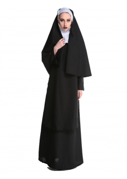 Black Cosplay Female Monasticism Costume