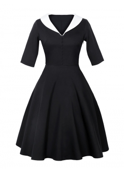 Black Fashion Half Sleeve Casual Dress