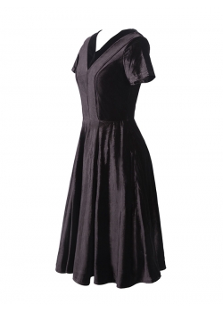Black Short Sleeve V-Neck Casual Dress