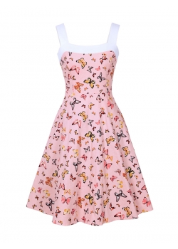 Fashion Sleeveles Butterfly Pattern Casual Dress