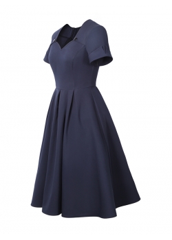 Vintage Women Short Sleeve Casual Dress