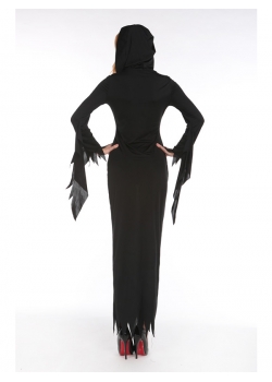 Women Sexy Black Long Dress Halloween Costume