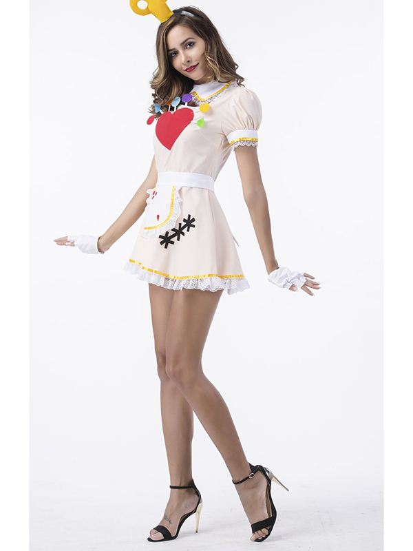 4pcs Sexy Queen of Hearts Cosplay Costume