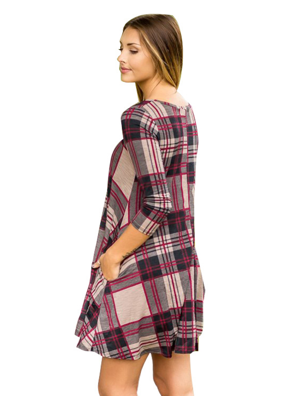 Fashion Loose Casual Plaid Dress