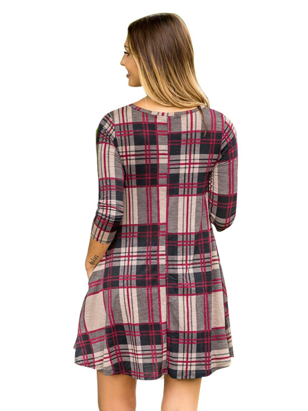 Fashion Loose Casual Plaid Dress