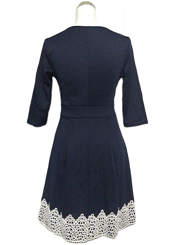 Half Sleeve With Flowing Fringe Hem Dress