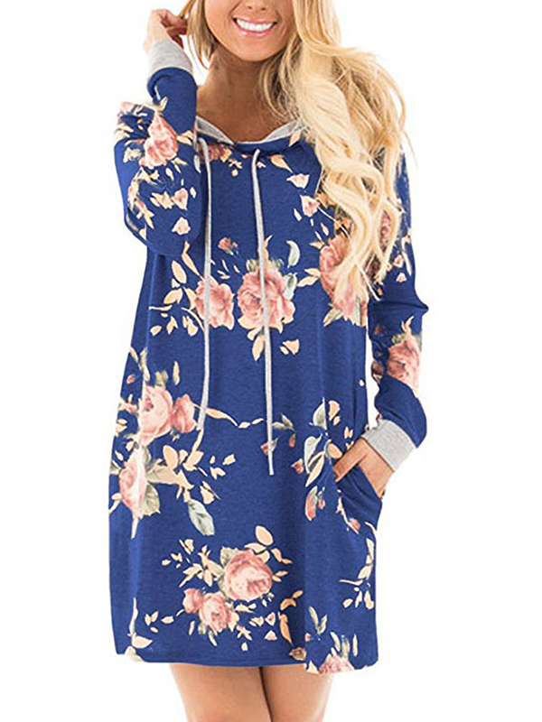 Floral Printed Fashion Dress With Hat