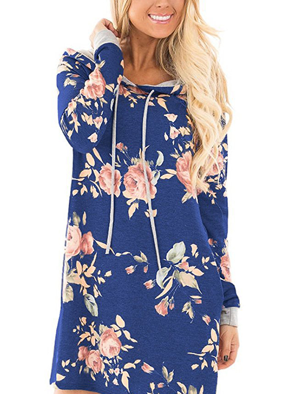 Floral Printed Fashion Dress With Hat