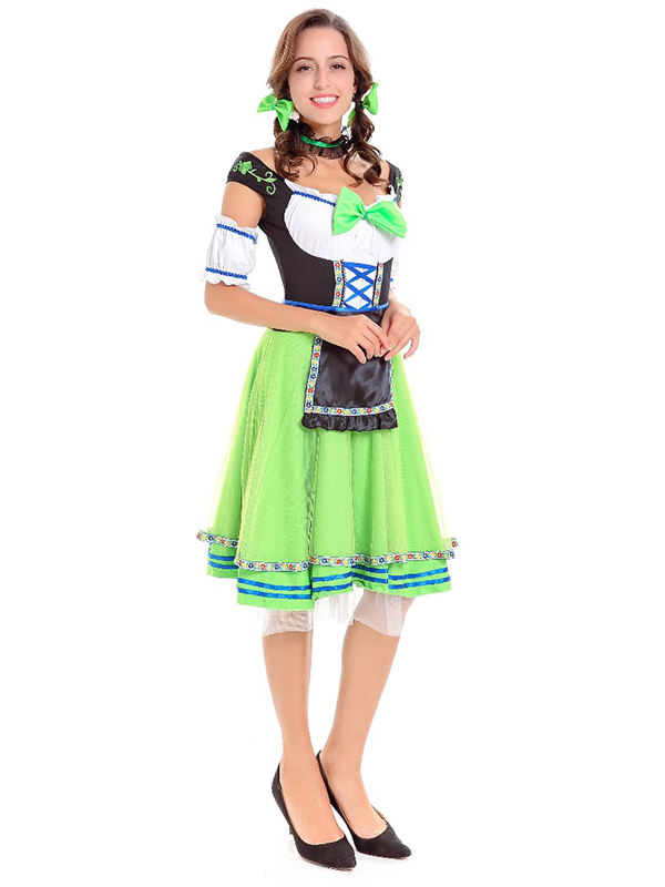 New Green Oktoberfest Beer Girl Costume