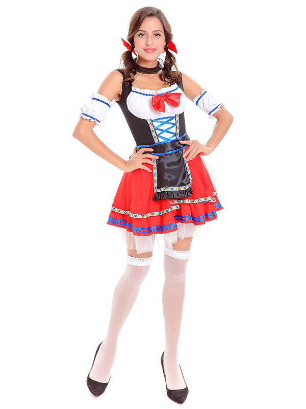 Red Short Oktoberfest Beer Girl Costume