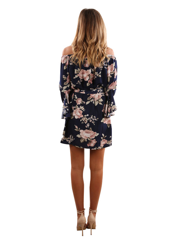 Sexy  Floral Print  Mini Dress