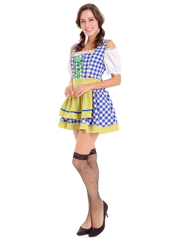 Traditional French Maid Costume For Women Yellow