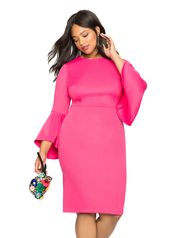 Women Rose Fashion Plus Size Dress