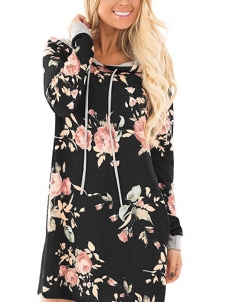 Fashion Floral Printed Long Sleeve Mini Dress