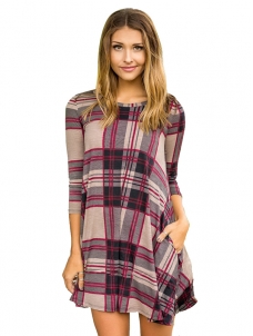 Fashion Loose Casual Plaid Dress