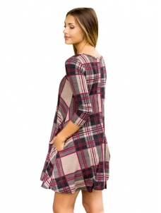 Fashion Loose Casual Plaid Dress