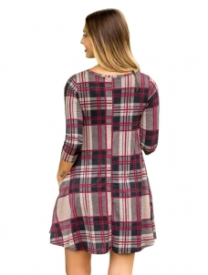 Fashion Loose Casual Plaid Dress