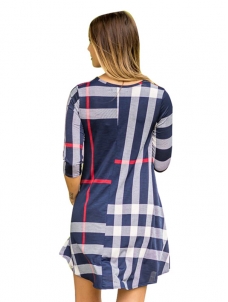 Fashion Plaid Long Sleeve Casual Dress