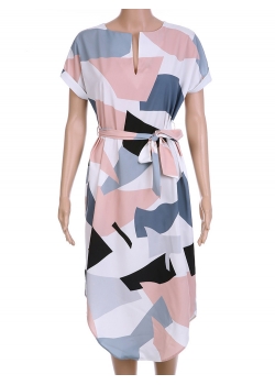 Fashion Women Geometric Pattern Dress