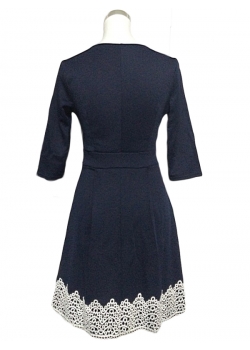 Half Sleeve With Flowing Fringe Hem Dress