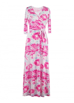 Floral Print Bohemian Maxi Dress Rose