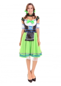 New Green Oktoberfest Beer Girl Costume