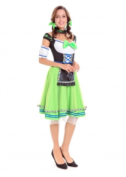 New Green Oktoberfest Beer Girl Costume