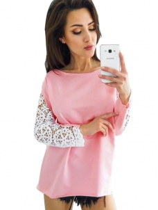 O-Neck Lace Long Sleeve Women Blouse
