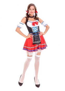 Red Short Oktoberfest Beer Girl Costume