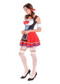 Red Short Oktoberfest Beer Girl Costume