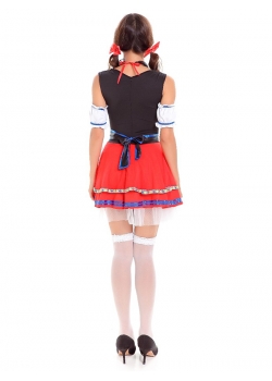 Red Short Oktoberfest Beer Girl Costume