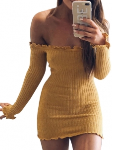 Slash Neck Off Shoulder Sweater Mini Dress