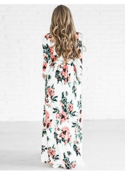 White Floral Print Wrapped Boho Dress