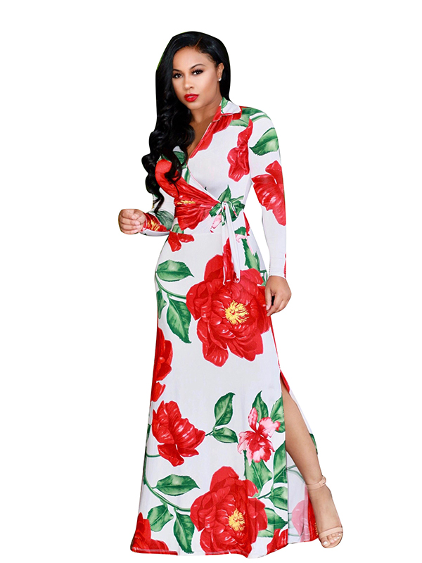 2 Colors L-5XL Colorful Printing Bohemain Dress