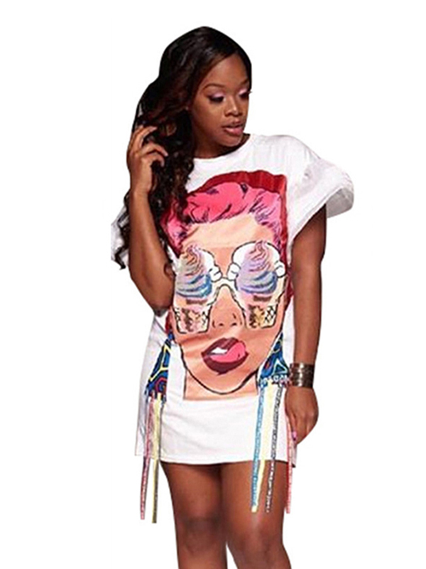 2 Colors M-XXL Fashion Patterns Mini Casual Dress