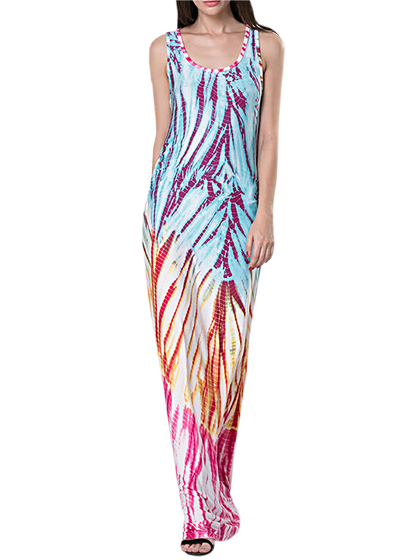 3 Colors S-5XL Casual Sleeveless Tank Top Maxi Dress