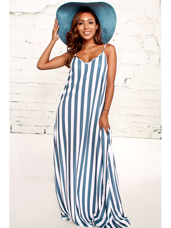 3 Colors S-XXL Long Sleeveless Maxi Dress