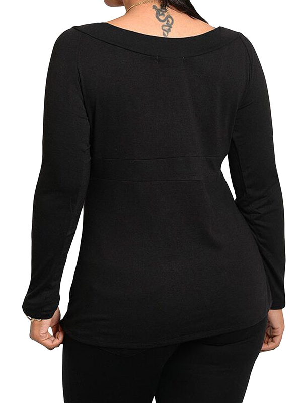 4 Colors M-5XL Long Sleeve Basic Plus Size Tops