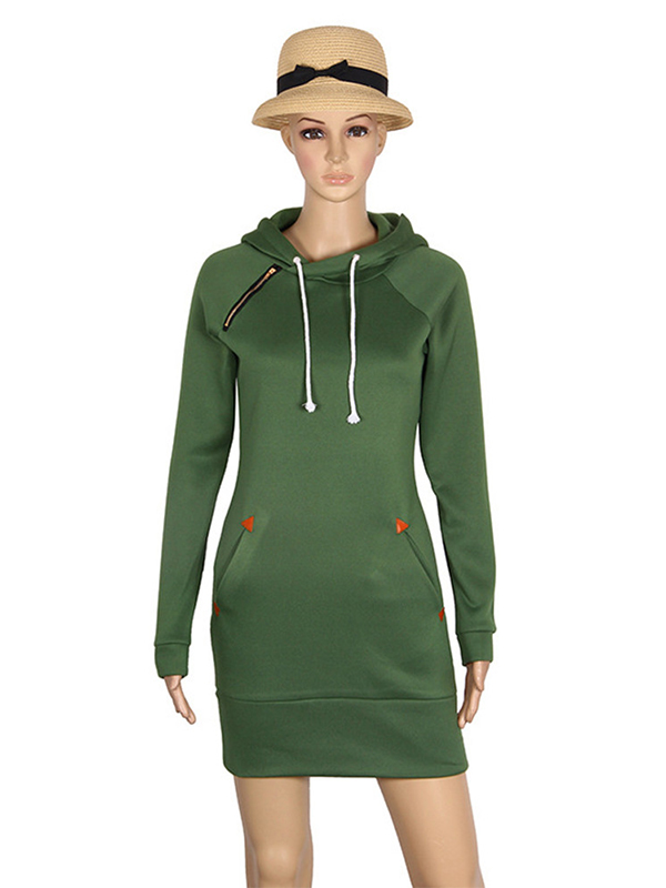 4 Colors S-XL Above Knee Length Casual Dress