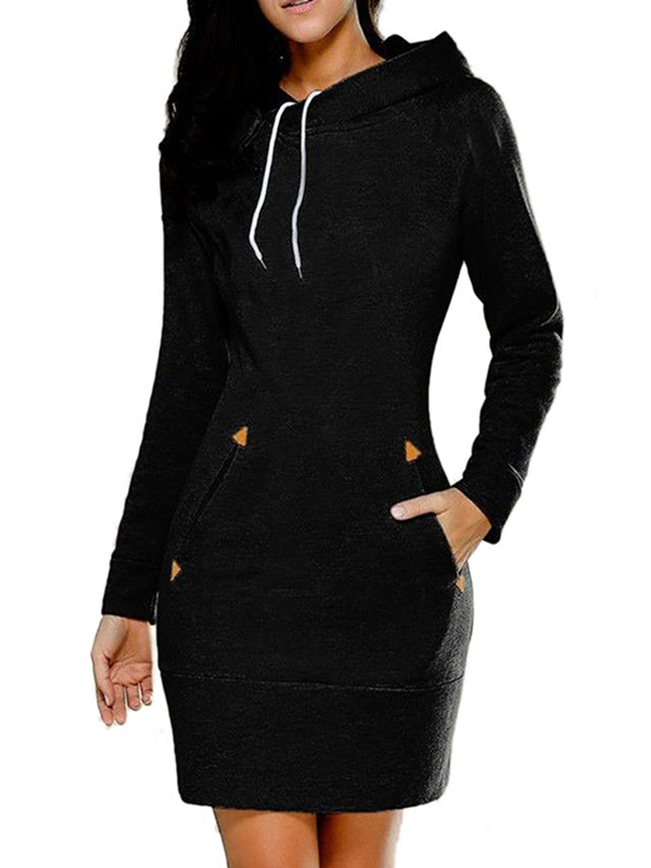 4 Colors S-XL Above Knee Length Casual Dress