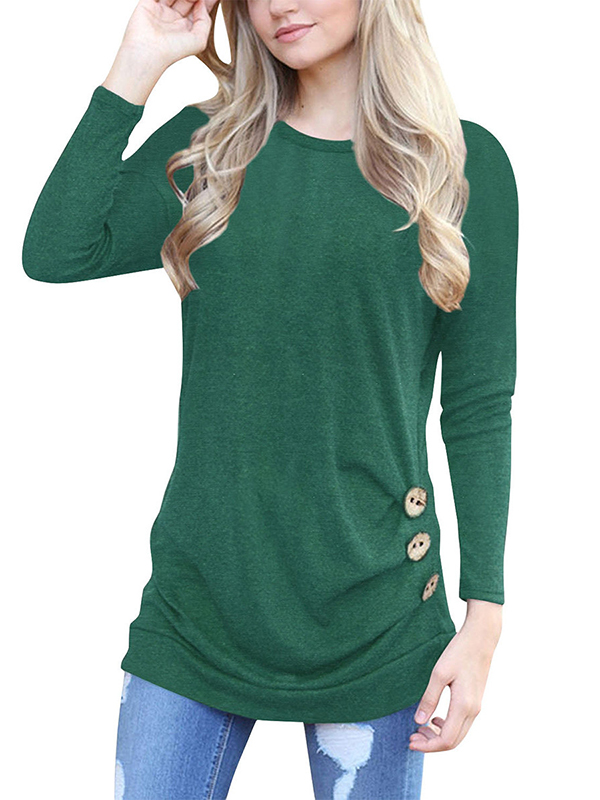 4 Colors S-XL Casual  Long Sleeve Blouses