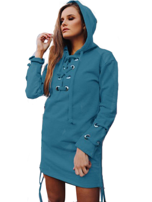 4 Colors S-XL Hoodies Solid Winter Dress 