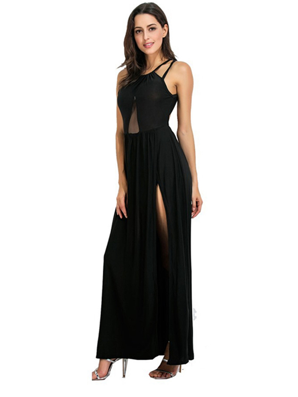 8 Colors S-2XL Sexy Backless Chiffon Maxi Dress